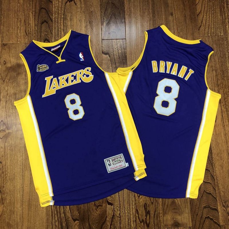 Men Los Angeles Lakers 8 Bryant Purple season 00-01 Championship mark Au embroidered NBA Jerseys